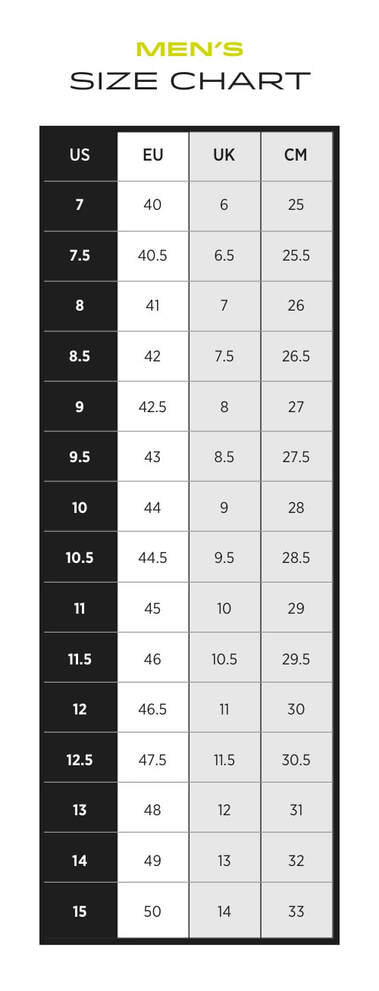 Topo Athletic Size Chart Guide Men